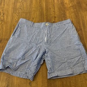 Southern Tide Men’s Blue White Gingham Shorts 38 9” Inseam